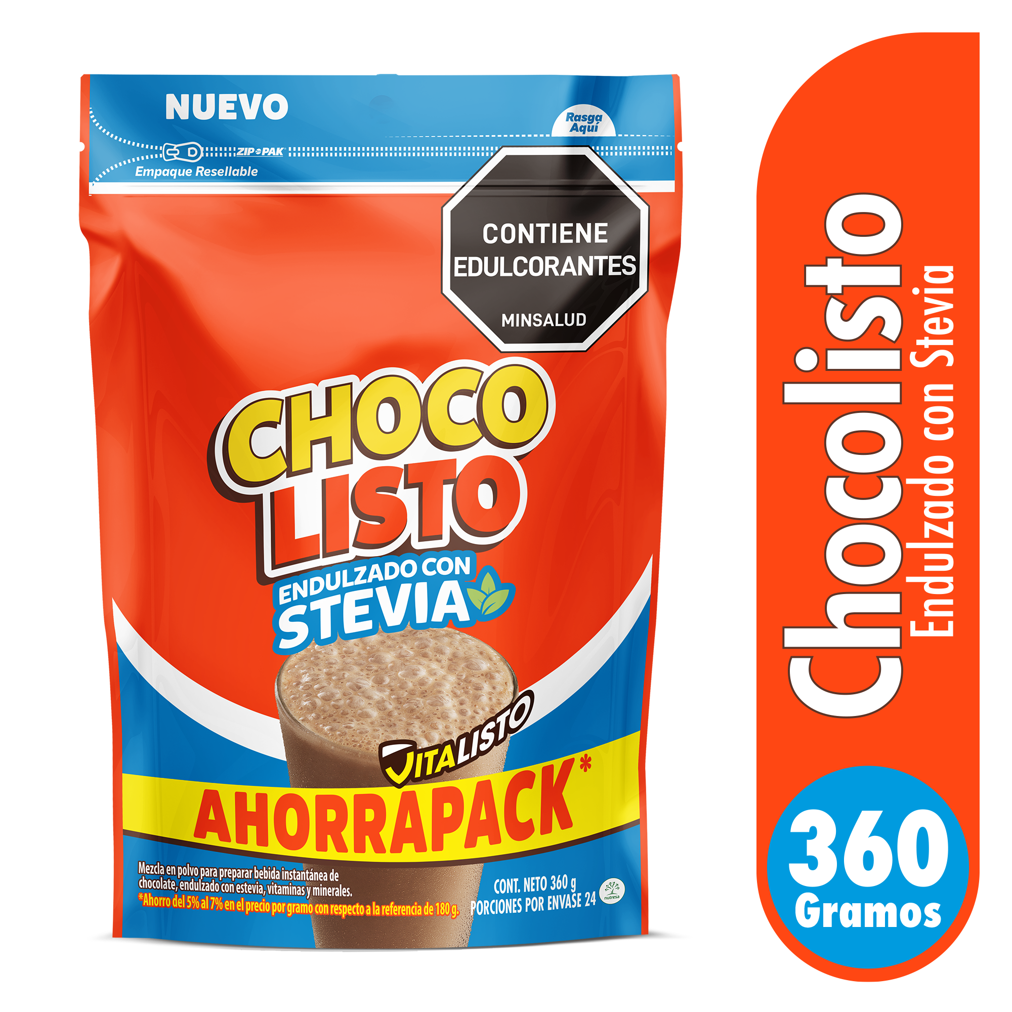 Chocolisto Stevia 360gr